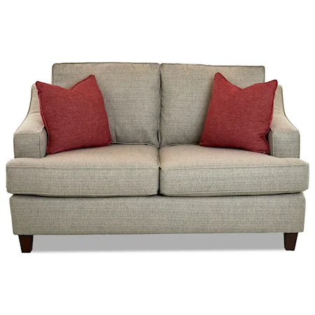 Transitional Loveseat with T-Front Seat Cushions